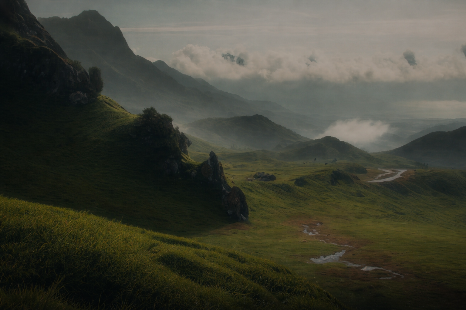 Dark Misty Mountains